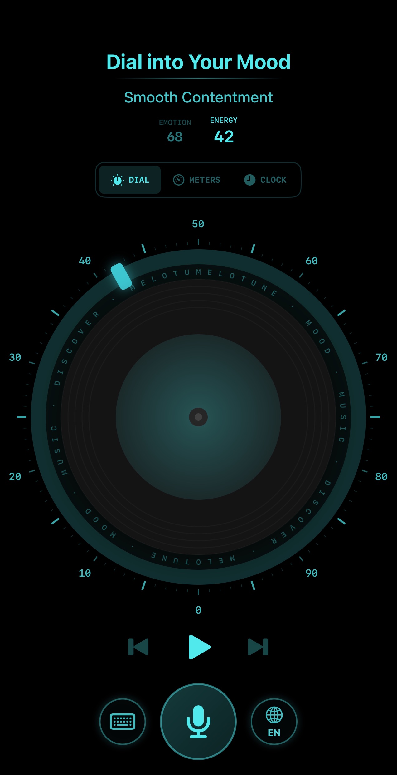 Mood dial interface
